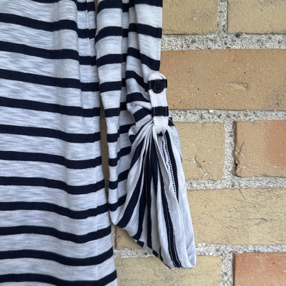 Splendid Navy Blue and White Striped Long Sleeve Tshirt - Picture 4 of 5